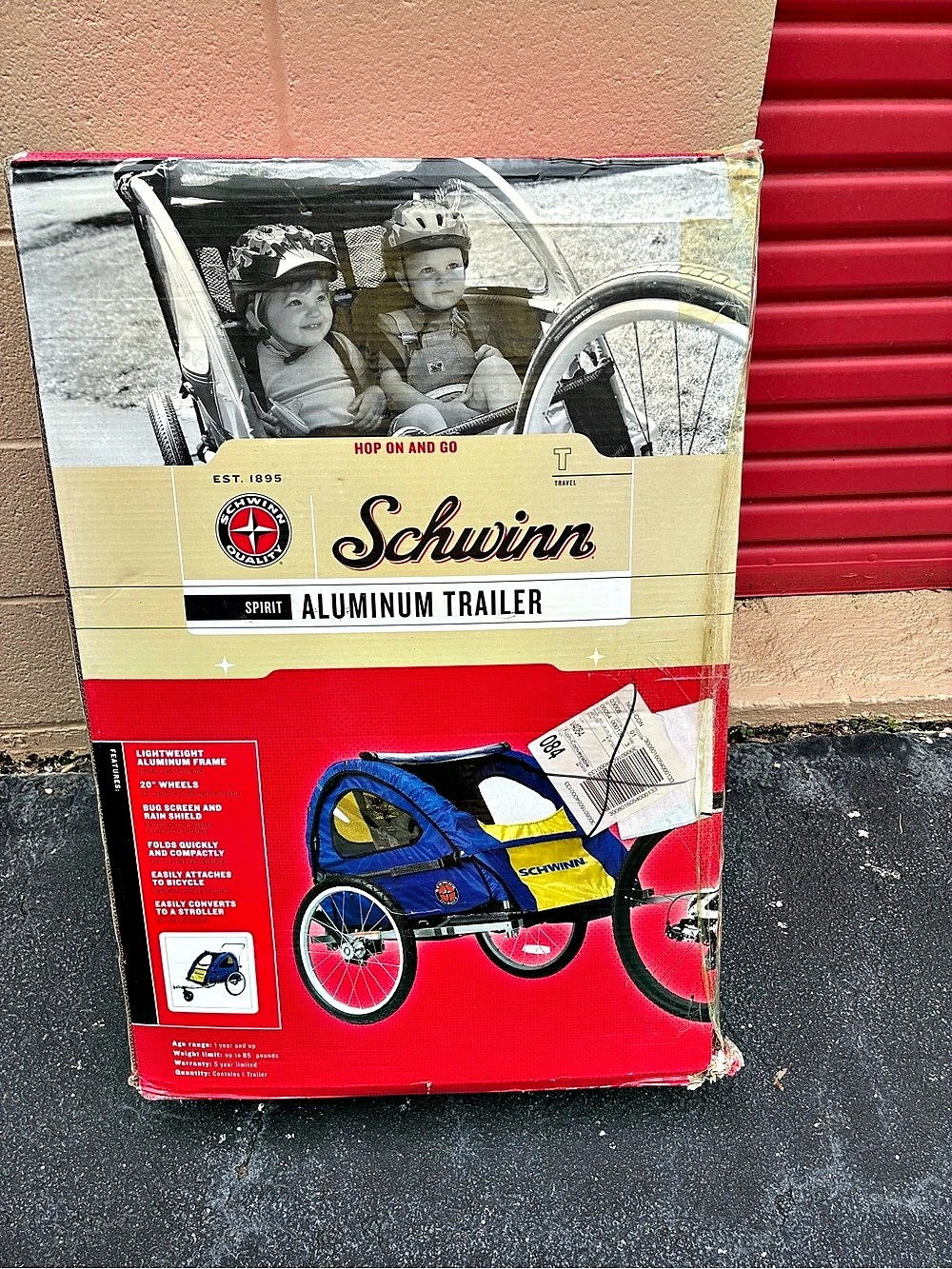 Schwinn Aluminum Trailer Blue & Yellow NWT